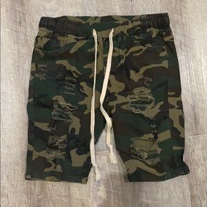 Camo Ripped Shorts